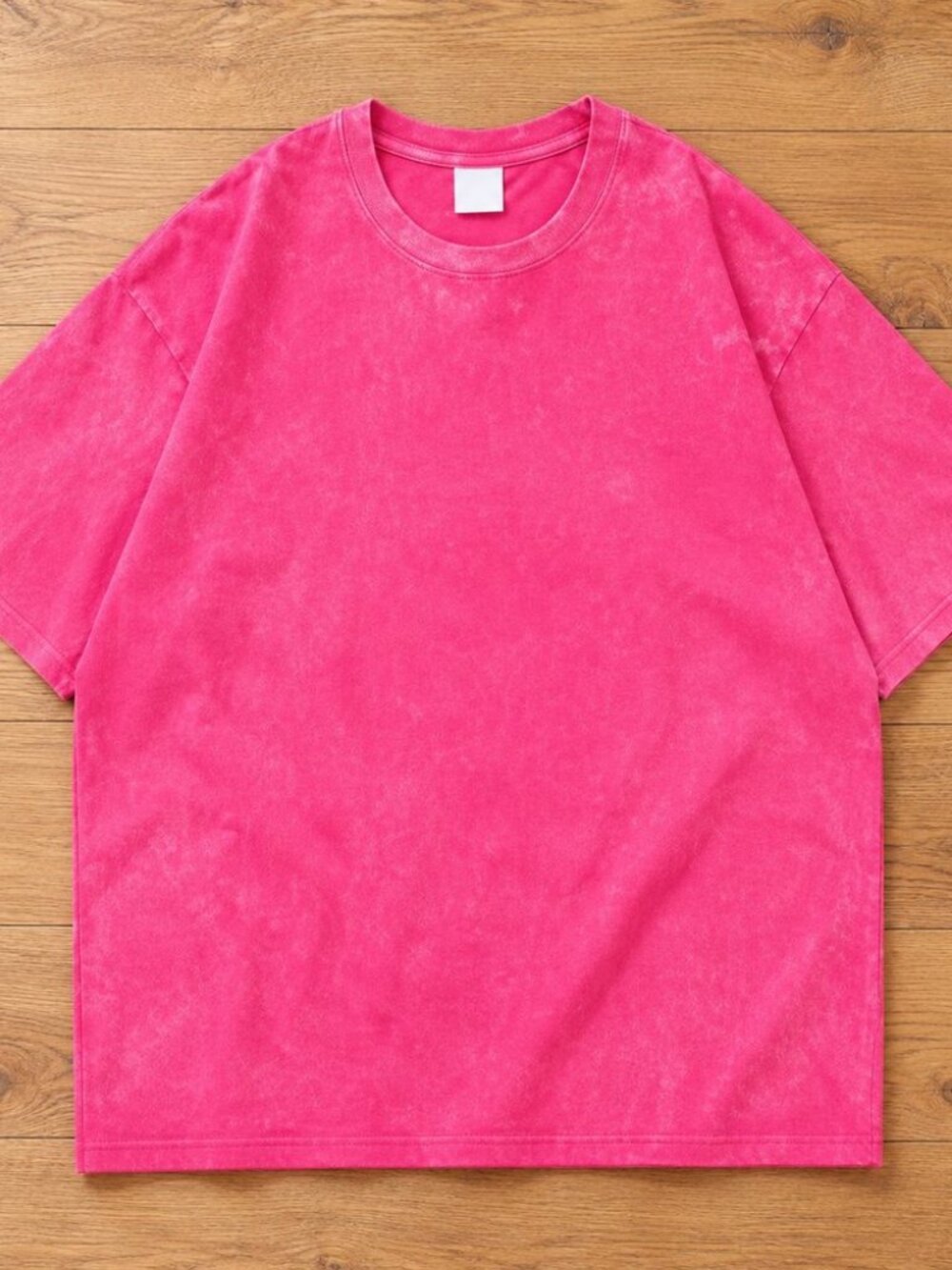 Hot pink washed boxy tee - oversized faded vintage wash blank t-shirt